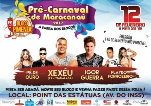 Leia mais sobre o artigo Pré-Carnaval de Maracanaú terá bandas Pé de Ouro, Playboy Forrozeiro, Igor Guerra e Xexéu