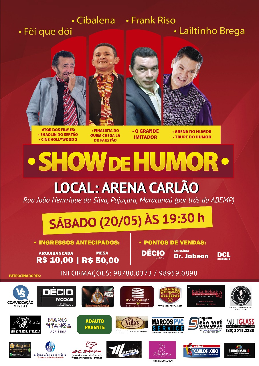 No momento você está vendo Maracanaú recebe Show de Humor na Arena Carlão