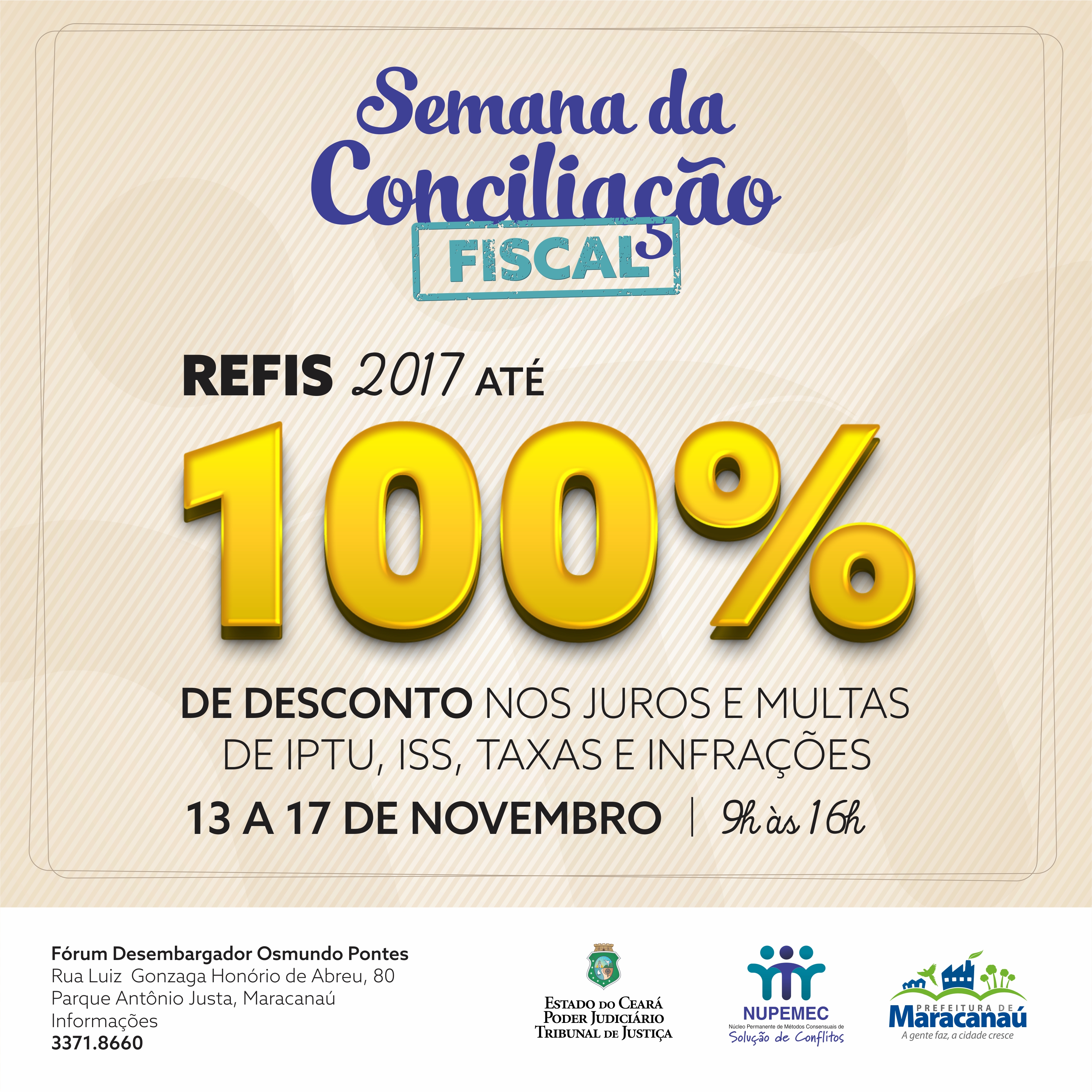 No momento você está vendo Comarca de Maracanaú fará mutirão fiscal relativo a débitos de impostos e taxas municipais