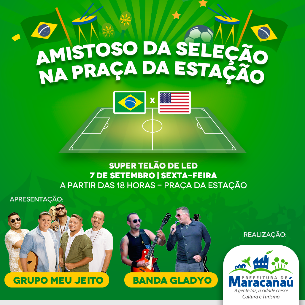 No momento, você está visualizando Prefeitura transmite amistoso internacional entre Brasil e Estados Unidos