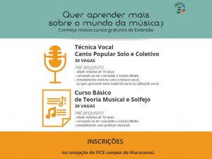 Leia mais sobre o artigo Secult e IFCE oferecem cursos de extensão na área de música