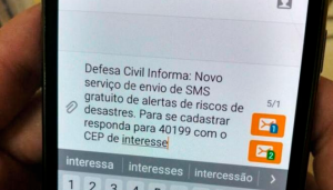 Leia mais sobre o artigo COMPDEC participa de campanha para cadastramento da população para receber alertas por SMS