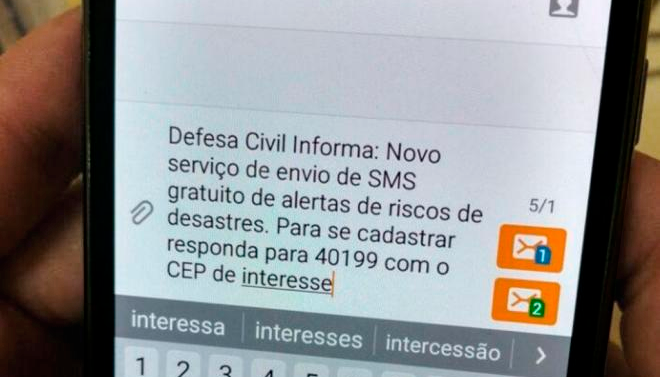 Você está visualizando atualmente COMPDEC participa de campanha para cadastramento da população para receber alertas por SMS