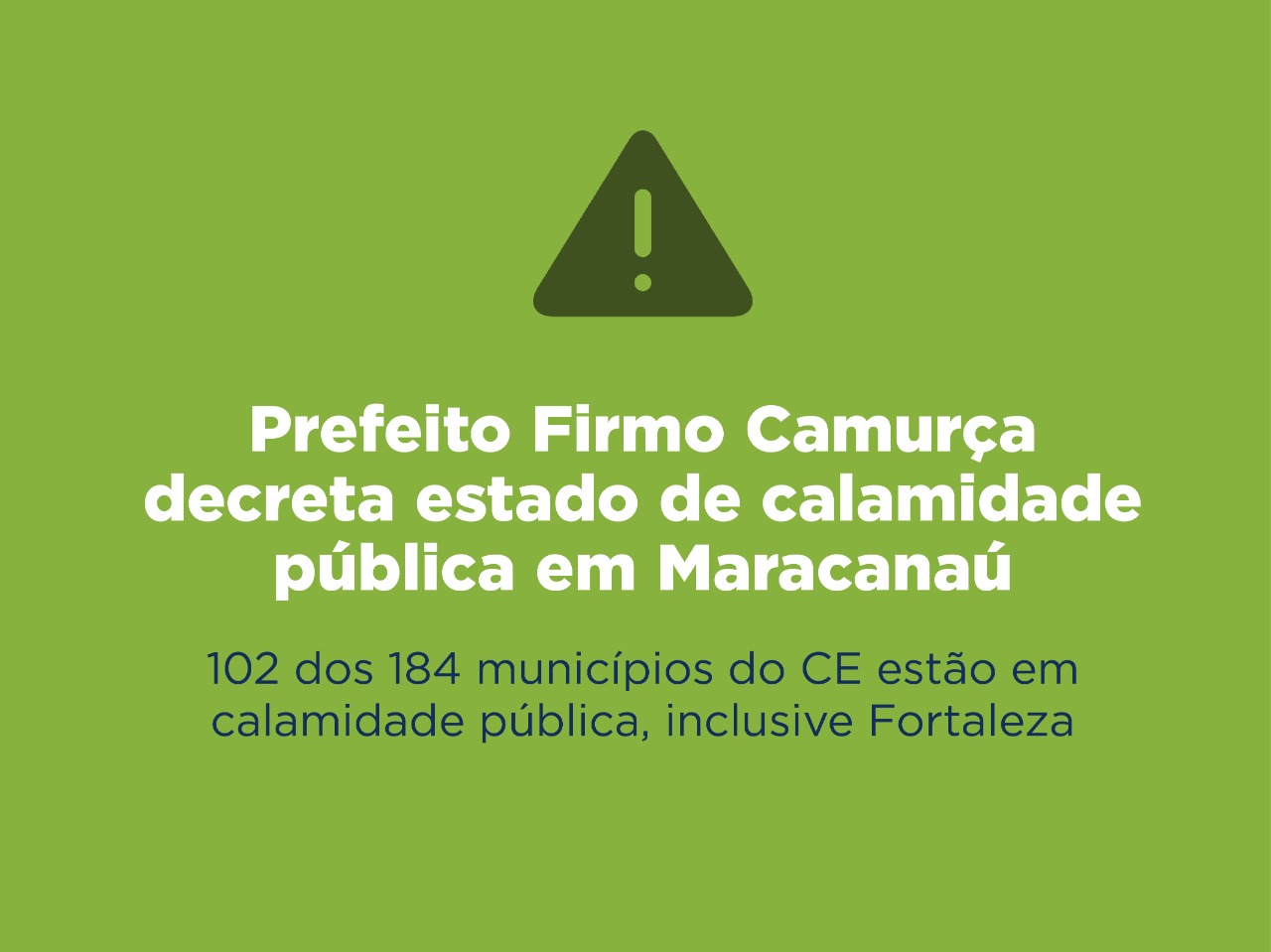 No momento, você está visualizando Prefeito Firmo Camurça decreta calamidade pública em Maracanaú