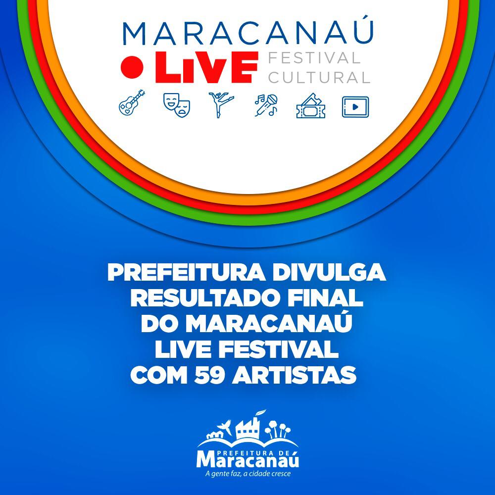 No momento, você está visualizando Prefeitura divulga resultado final do Maracanaú Live Festival com 59 artistas