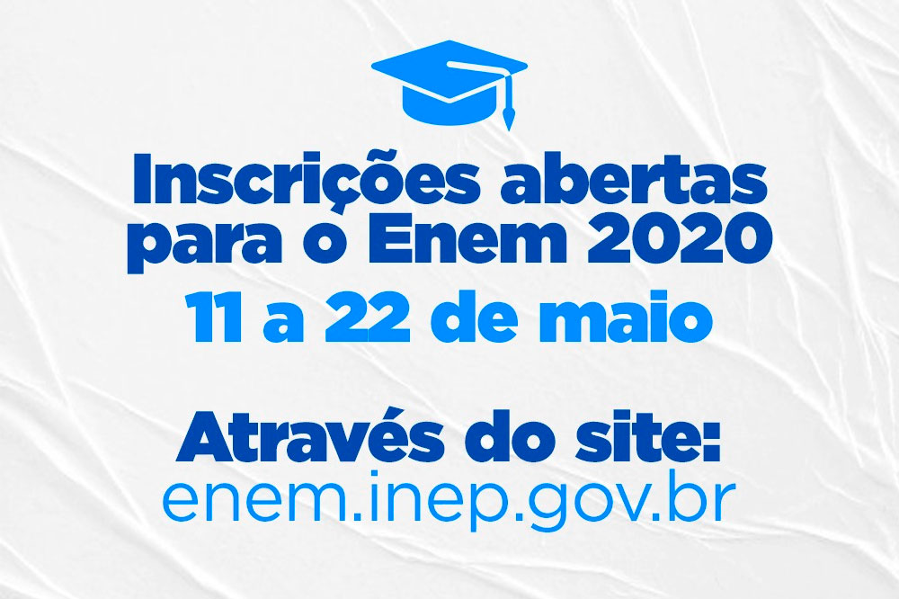 Você está visualizando atualmente Inscrições para o Enem 2020 iniciam nesta segunda-feira, 11 de maio