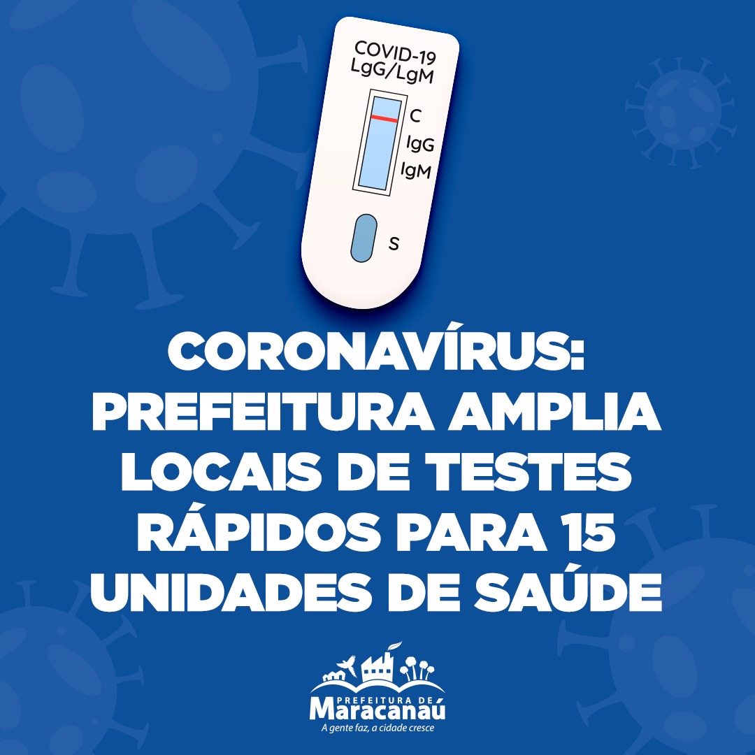 No momento, você está visualizando Coronavírus: Prefeitura amplia locais de testes rápidos para 15 unidades