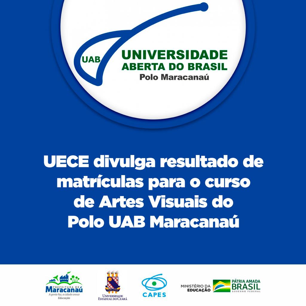 No momento, você está visualizando UECE divulga resultado de matrículas para o curso de Artes Visuais do Polo UAB Maracanaú