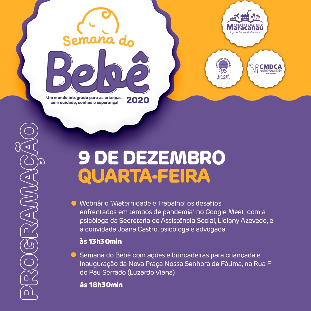 Leia mais sobre o artigo Confira a Programação da Semana do Bebê 2020, desta quarta-feira,9.