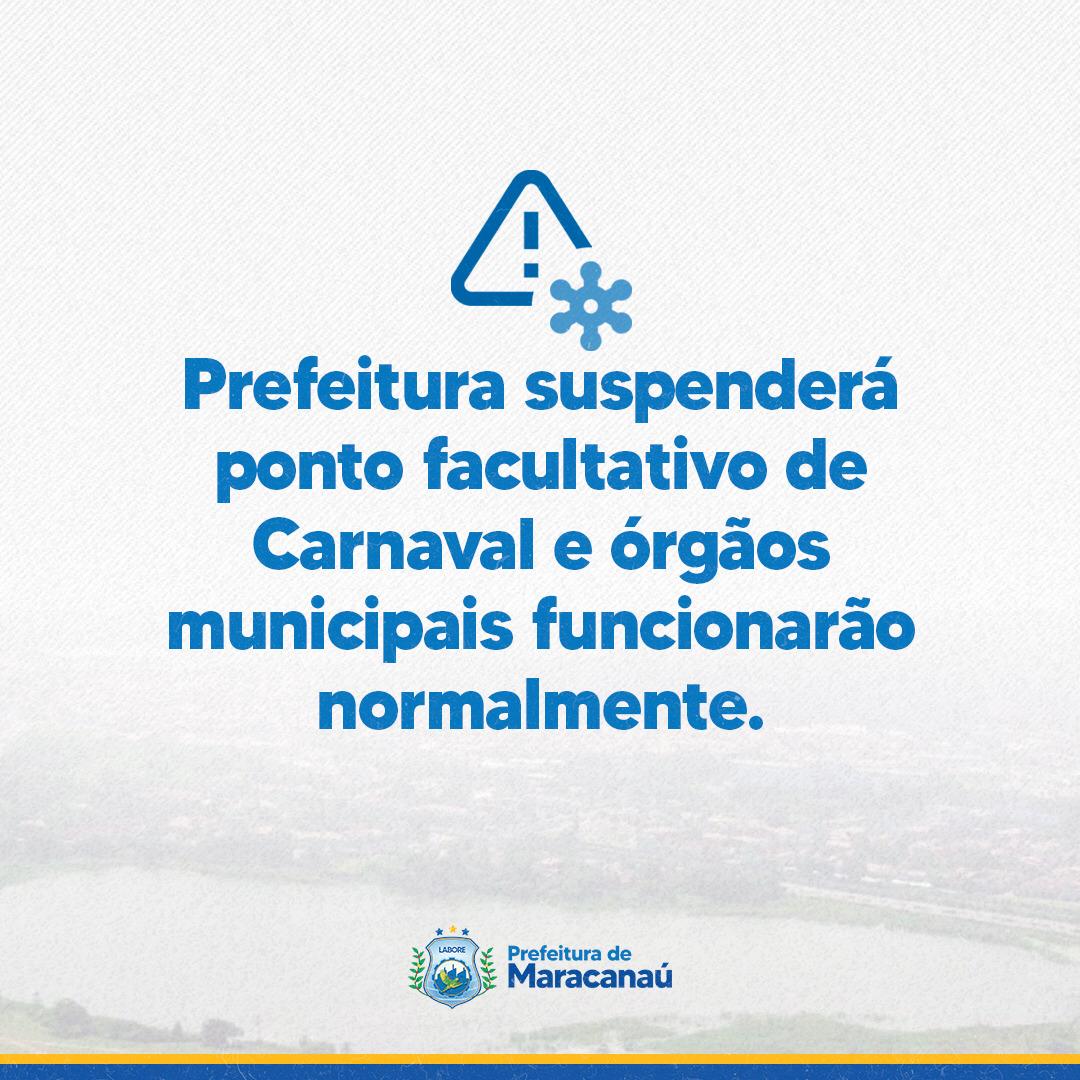 Leia mais sobre o artigo Prefeitura suspenderá ponto facultativo de Carnaval e órgãos municipais funcionarão normalmente