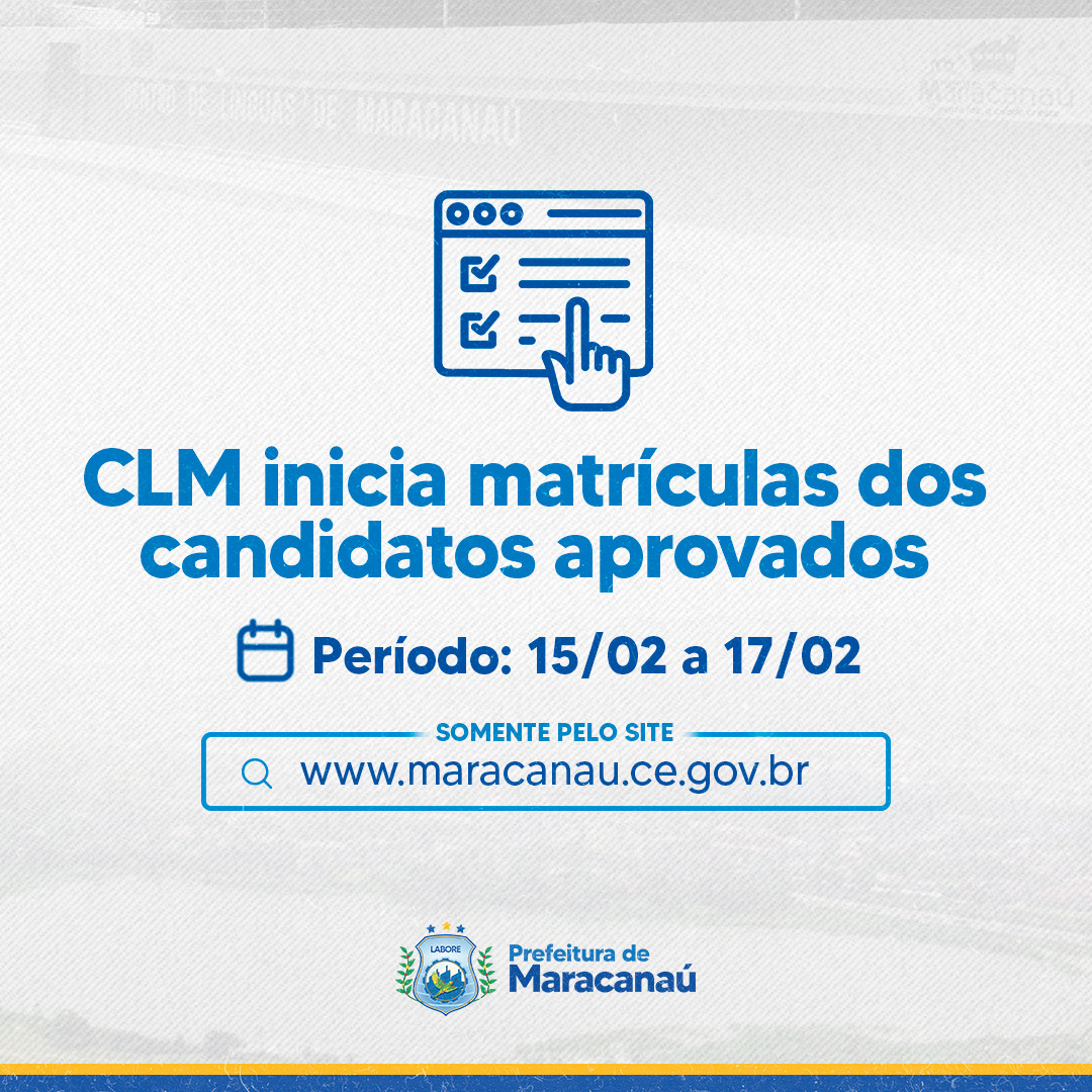 Read more about the article CLM inicia matrícula dos candidatos aprovados no processo seletivo 2021.1