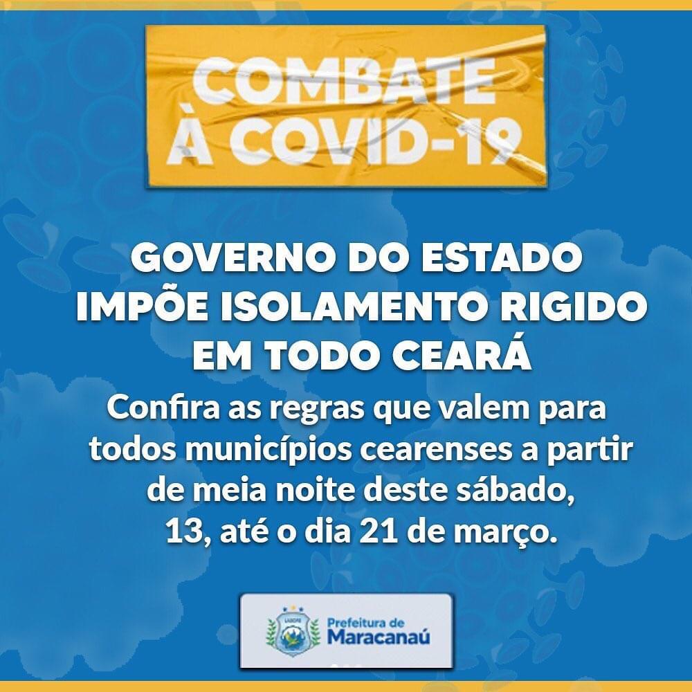 Read more about the article Governo do Estado impõe isolamento rígido em todo Ceará