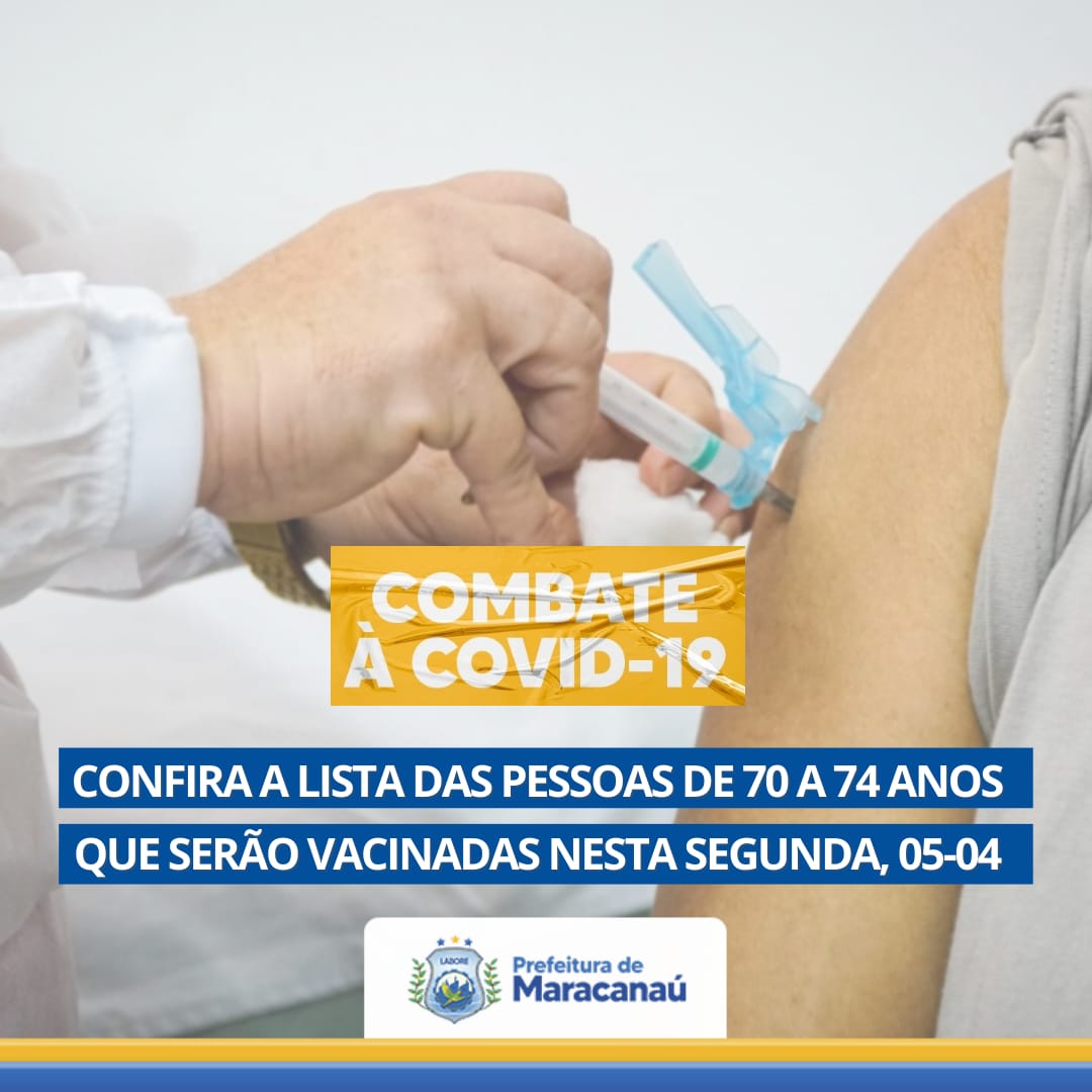 Leia mais sobre o artigo Confira a lista dos maracanauenses que serão vacinados nesta segunda, 05/04