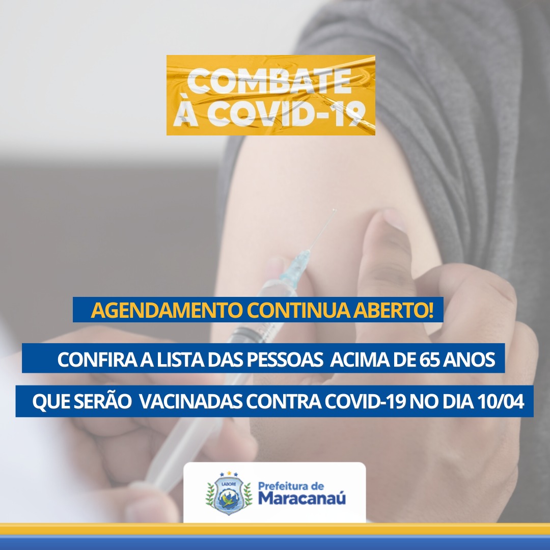 Você está visualizando atualmente Confira a lista das pessoas acima de 65 anos que serão vacinadas contra covid-19 no dia 10/04