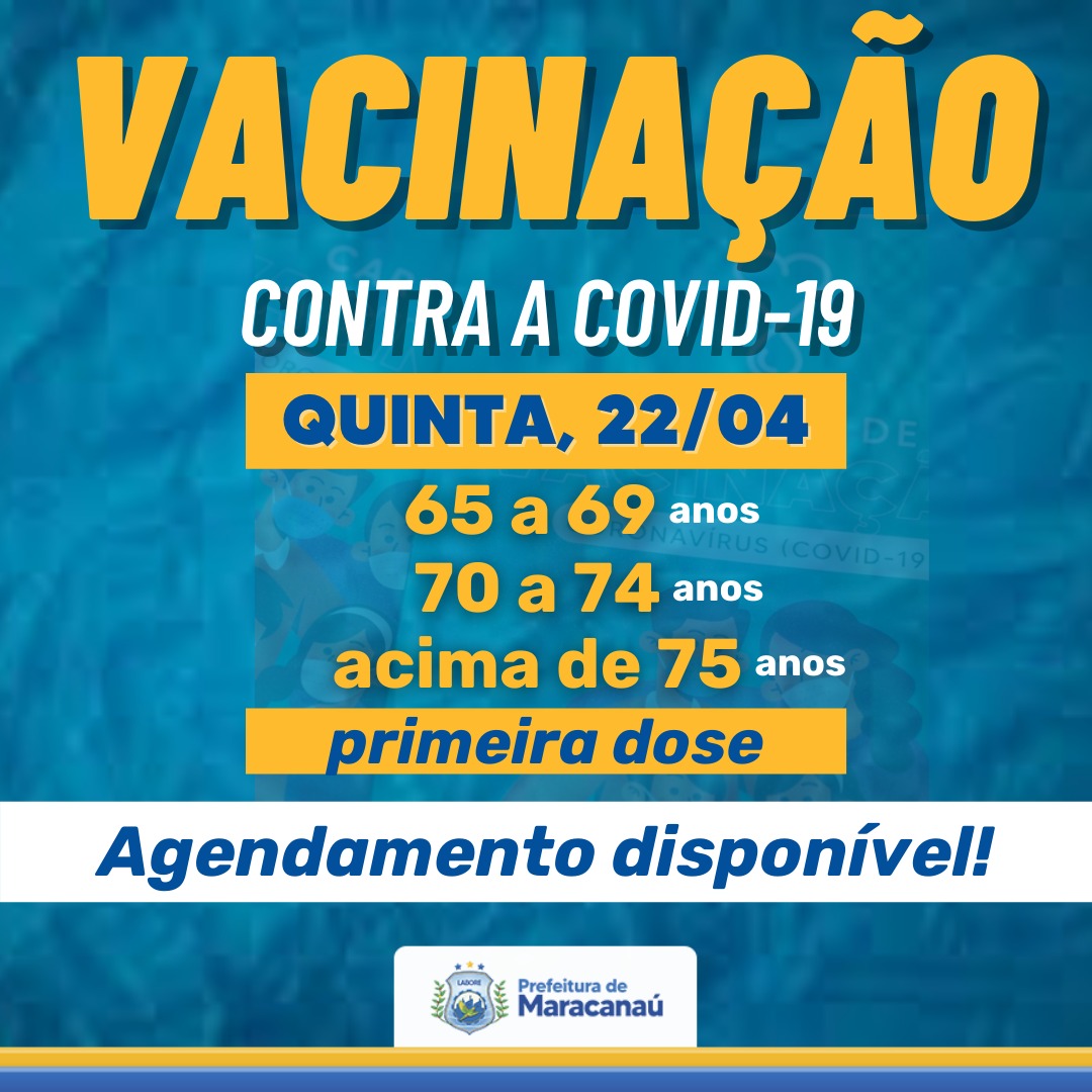 Leia mais sobre o artigo Maracanaú abre agendamento para vacinação contra Covid-19 na faixa etária acima de 65 anos
