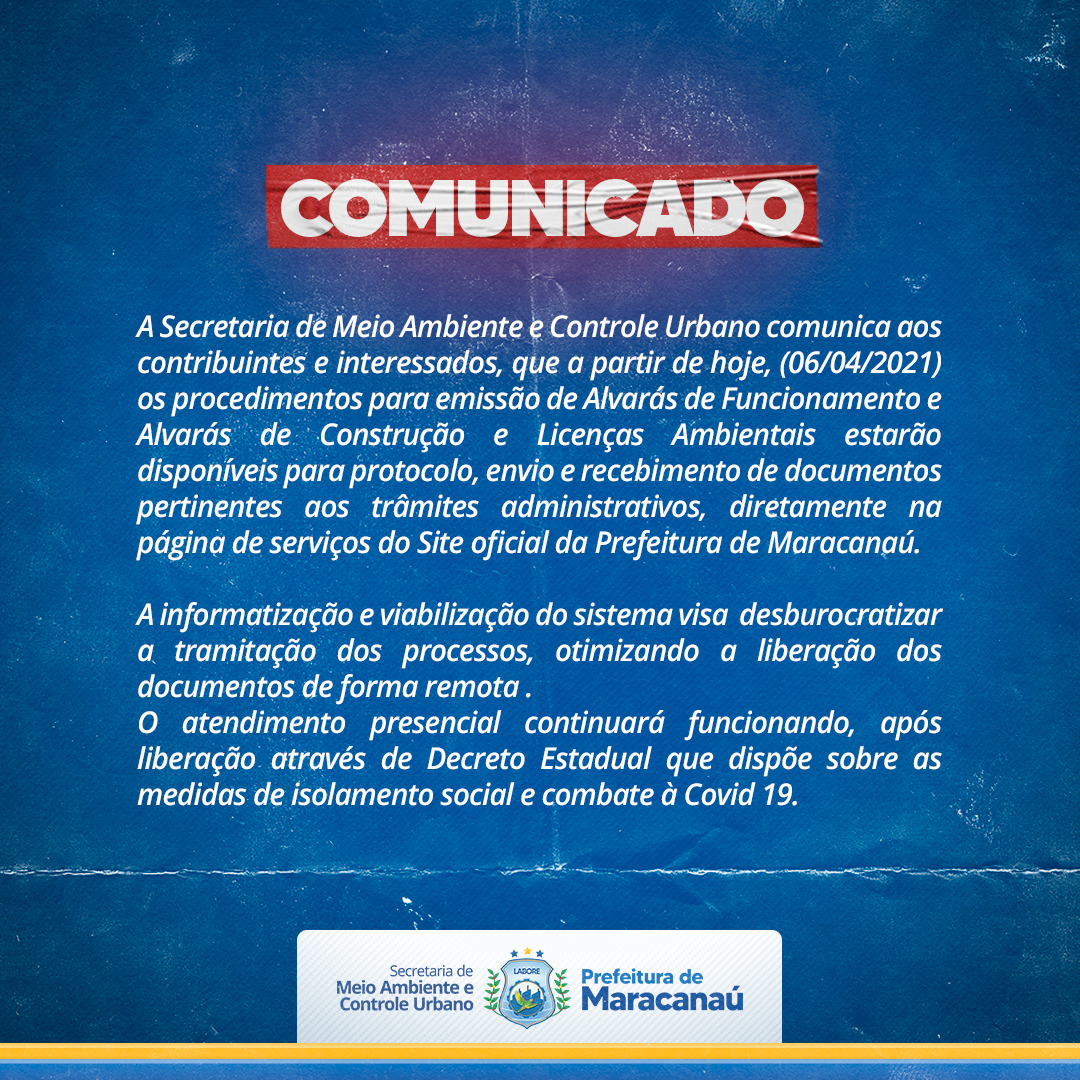 Leia mais sobre o artigo Secretaria de Meio Ambiente e Controle Urbano disponibiliza sistema que visa otimizar a emissão de Alvarás e Licenças Ambientais