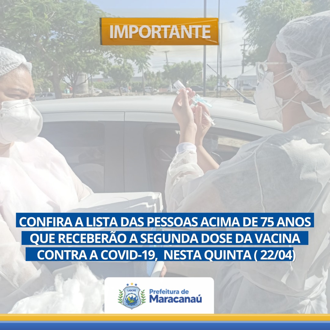 Você está visualizando atualmente Confira a lista das pessoas que serão vacinadas no Drive-thru, nesta quinta 22/04