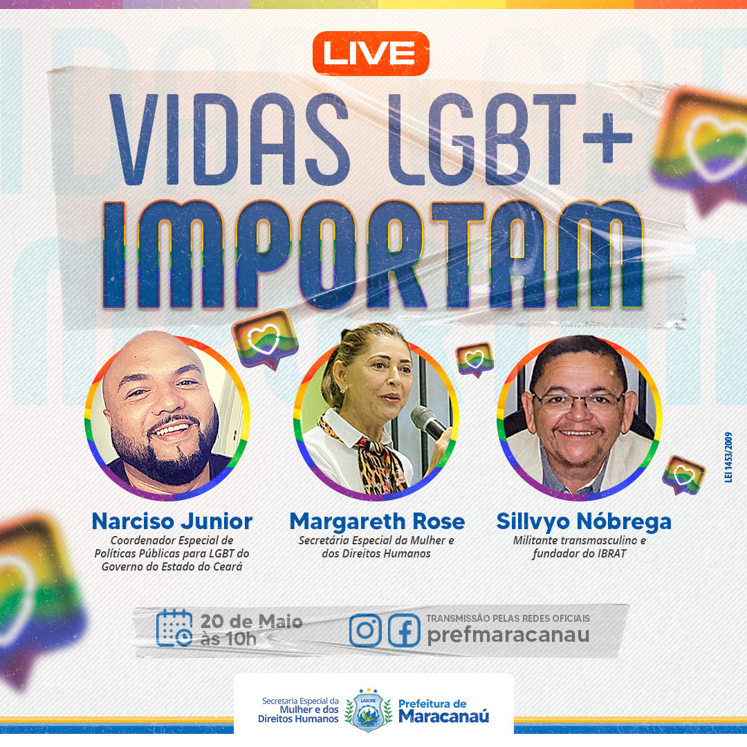 Leia mais sobre o artigo Secretaria da Mulher e dos Direitos Humanos irá realizar a Live “Vidas LGBT+ Importam”