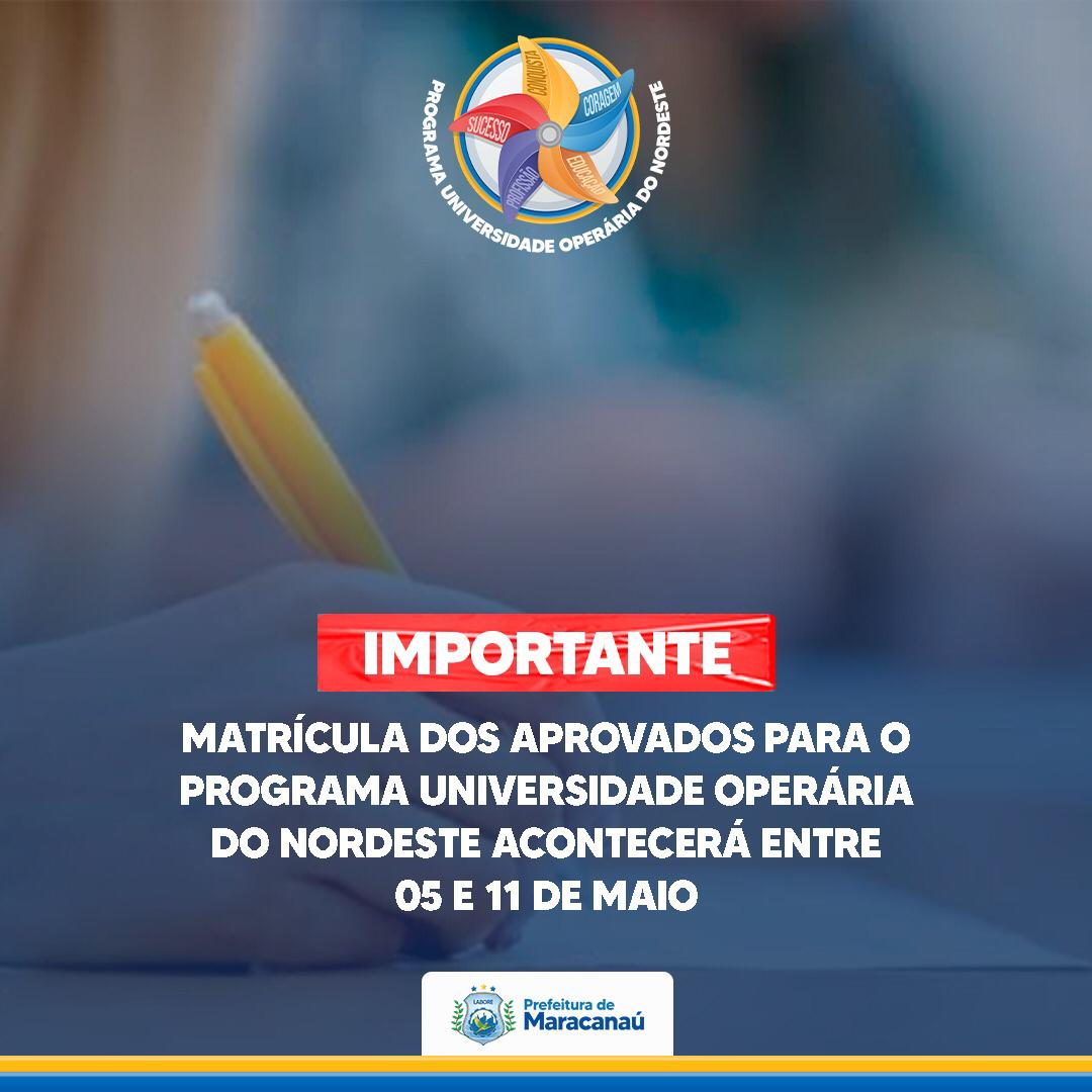 Read more about the article Programa Universidade Operária do Nordeste inicia matrícula dos candidatos aprovados