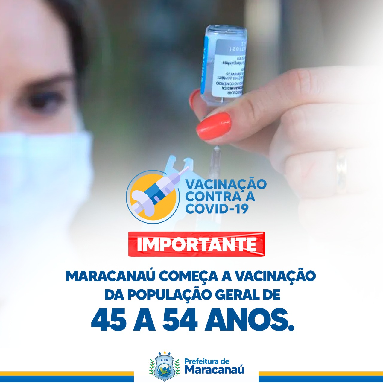 Leia mais sobre o artigo Covid-19: Maracanaú avança na vacinação e imunizará população de 45 a 54 anos