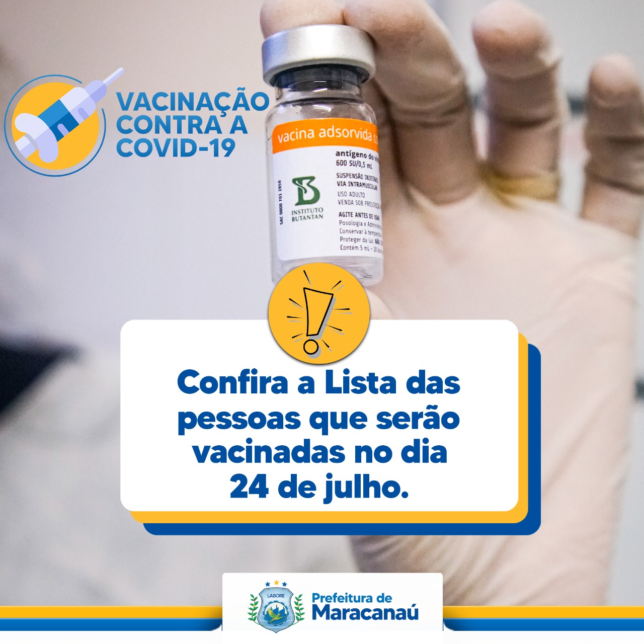 Você está visualizando atualmente Confira a lista das pessoas que serão vacinadas no dia 24 de julho