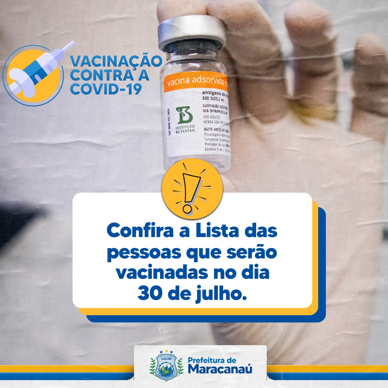 Leia mais sobre o artigo Confira a lista das pessoas que serão vacinadas no dia 30 de julho