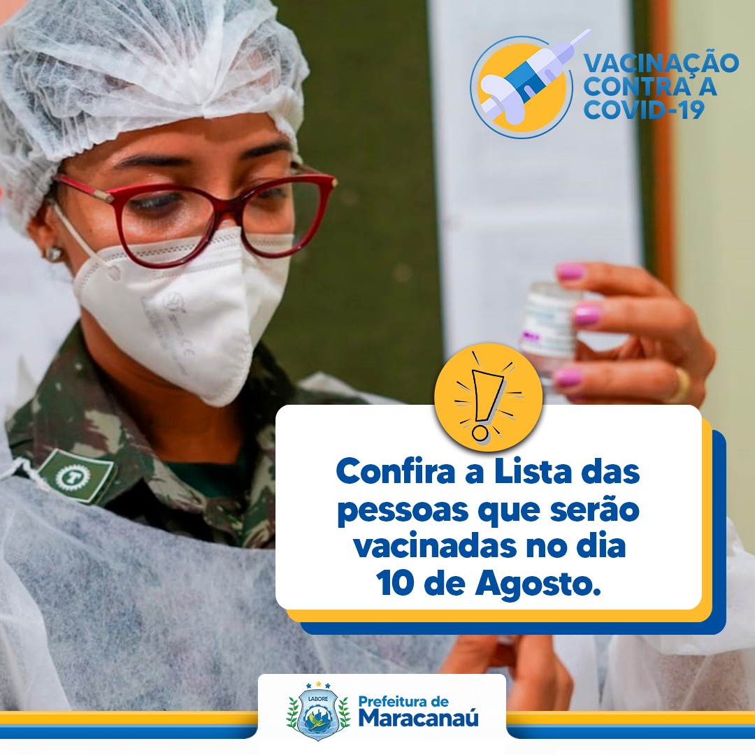 Leia mais sobre o artigo Confira a lista das pessoas que serão vacinadas no dia 10 de agosto