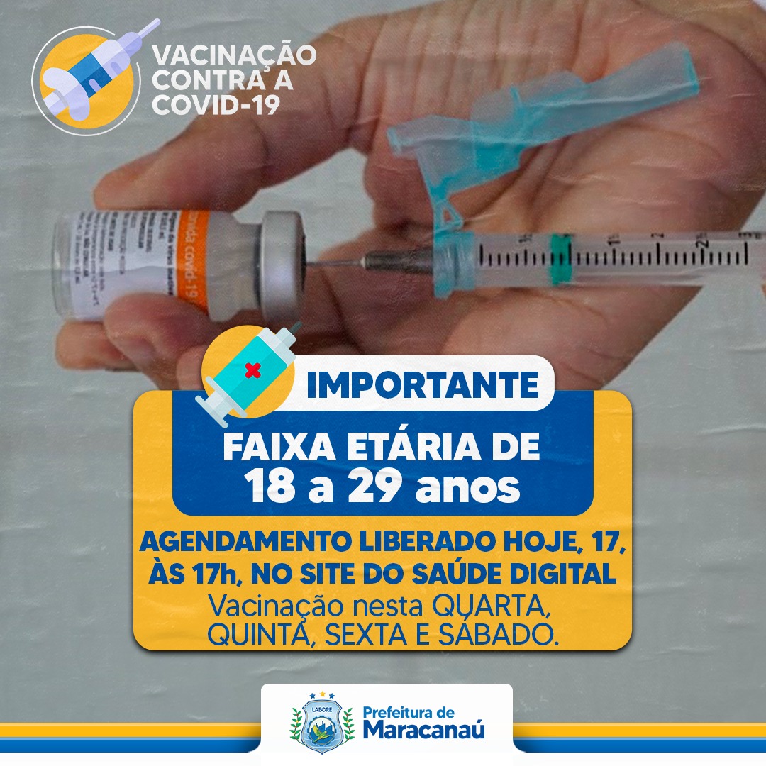 Você está visualizando atualmente Maracanaú segue com vacinação de pessoas acima de 18 anos