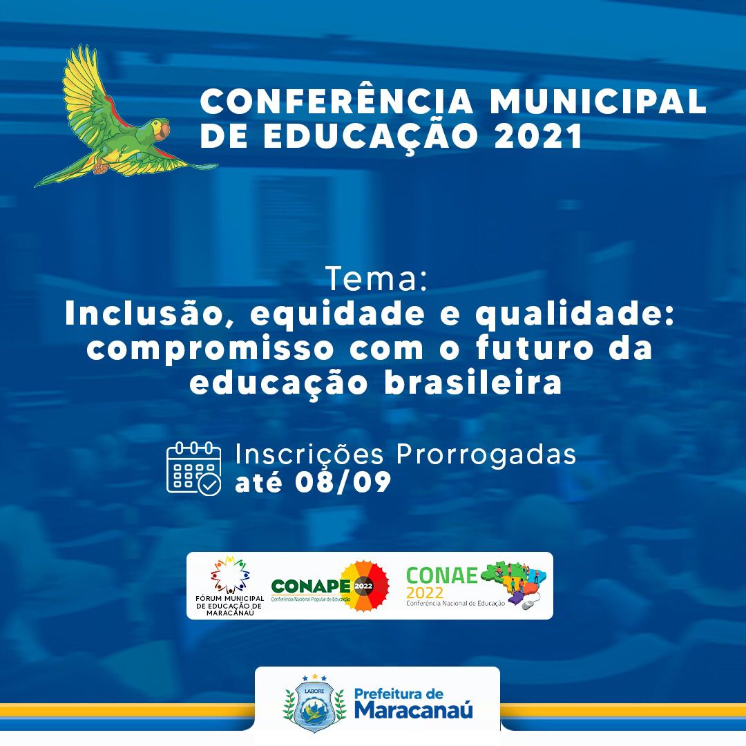 Read more about the article Maracanaú prorroga inscrições para a Conferência Municipal de Educação