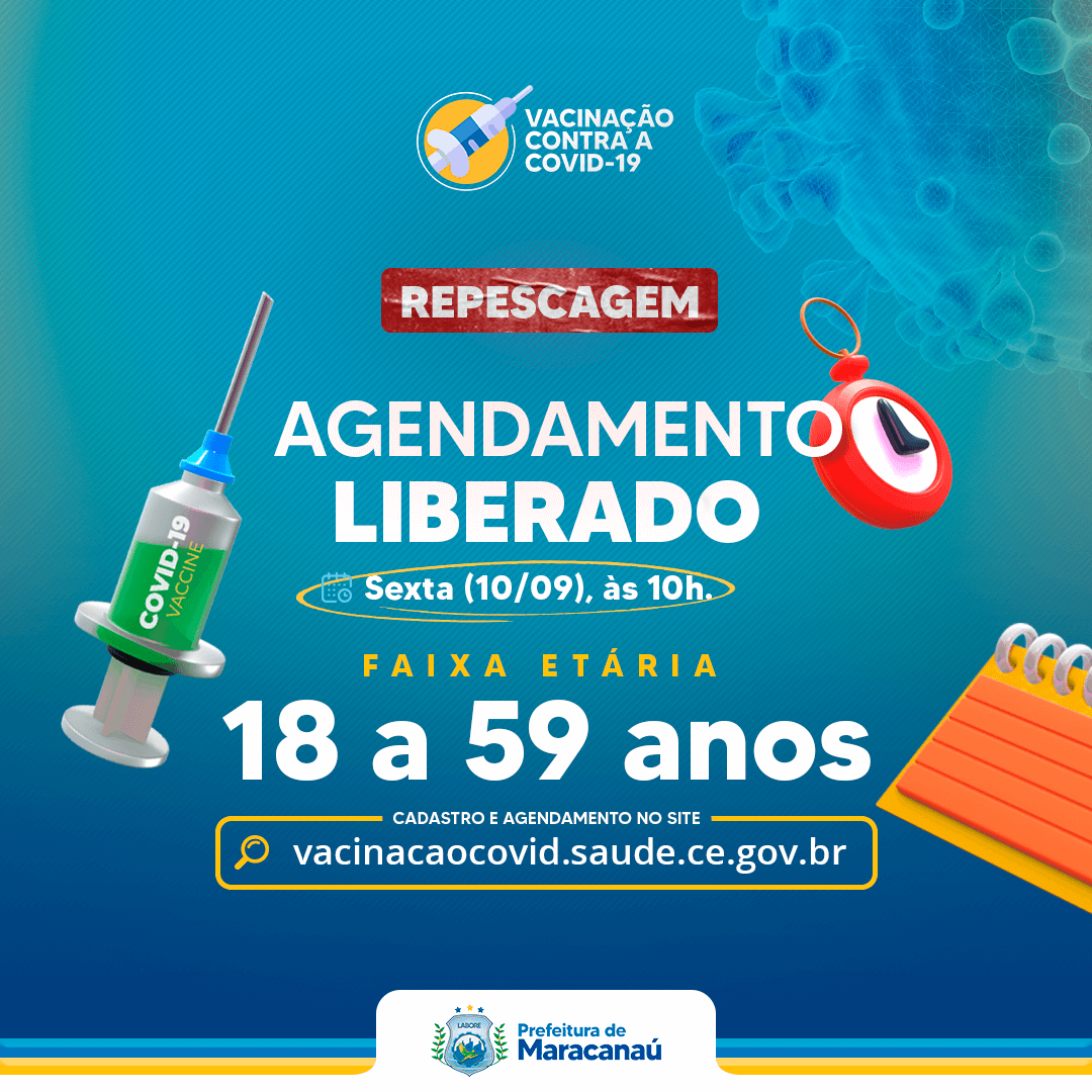 Leia mais sobre o artigo Prefeitura abre agendamento para pessoas de 18 a 59 anos nesta sexta