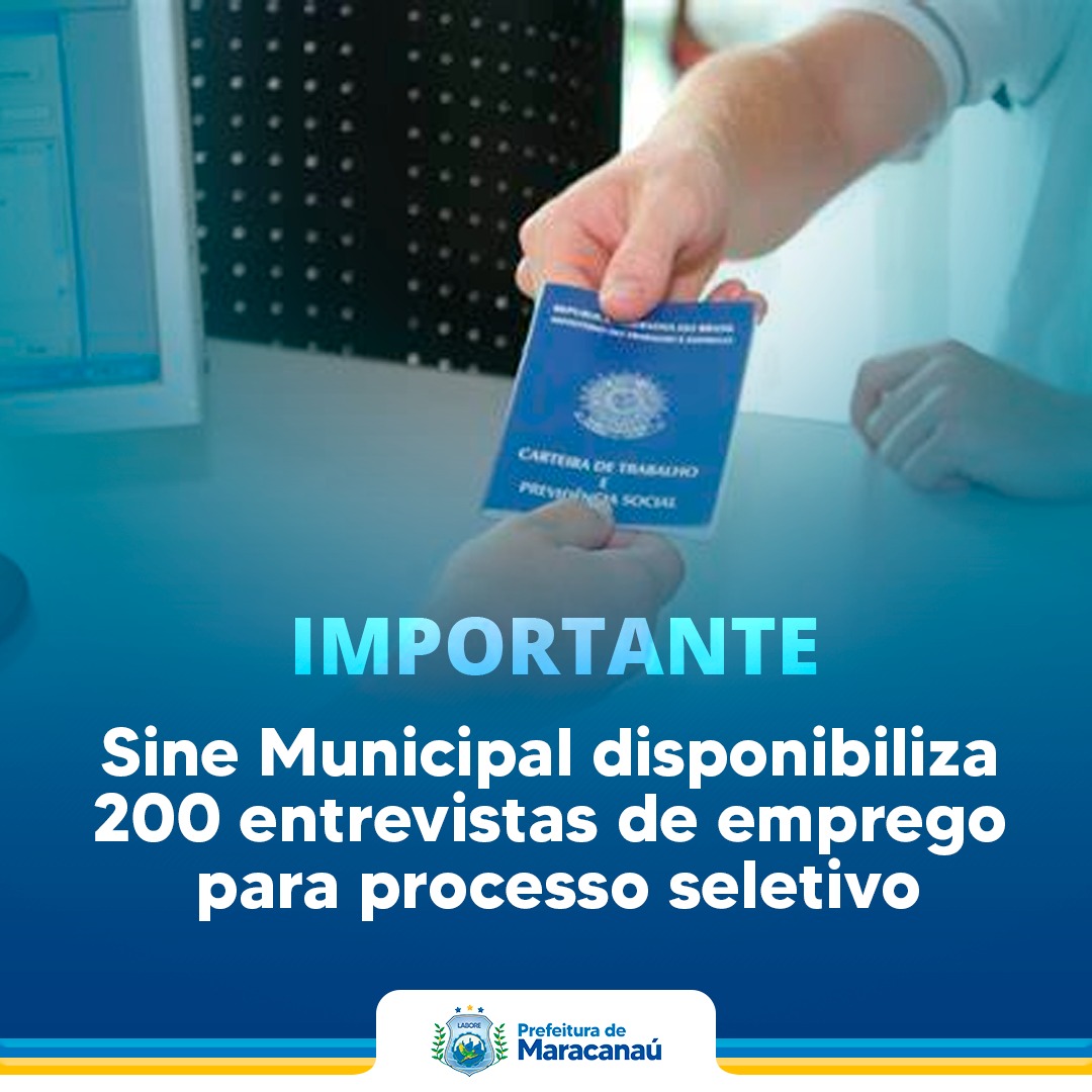 Você está visualizando atualmente Sine Municipal disponibiliza 200 entrevistas de emprego para processo seletivo