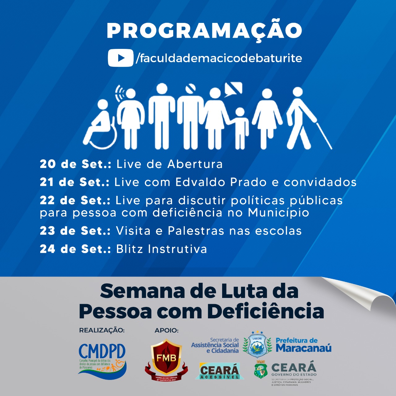 You are currently viewing Prefeitura e CMDPD realizará Semana de Luta da Pessoa com Deficiência