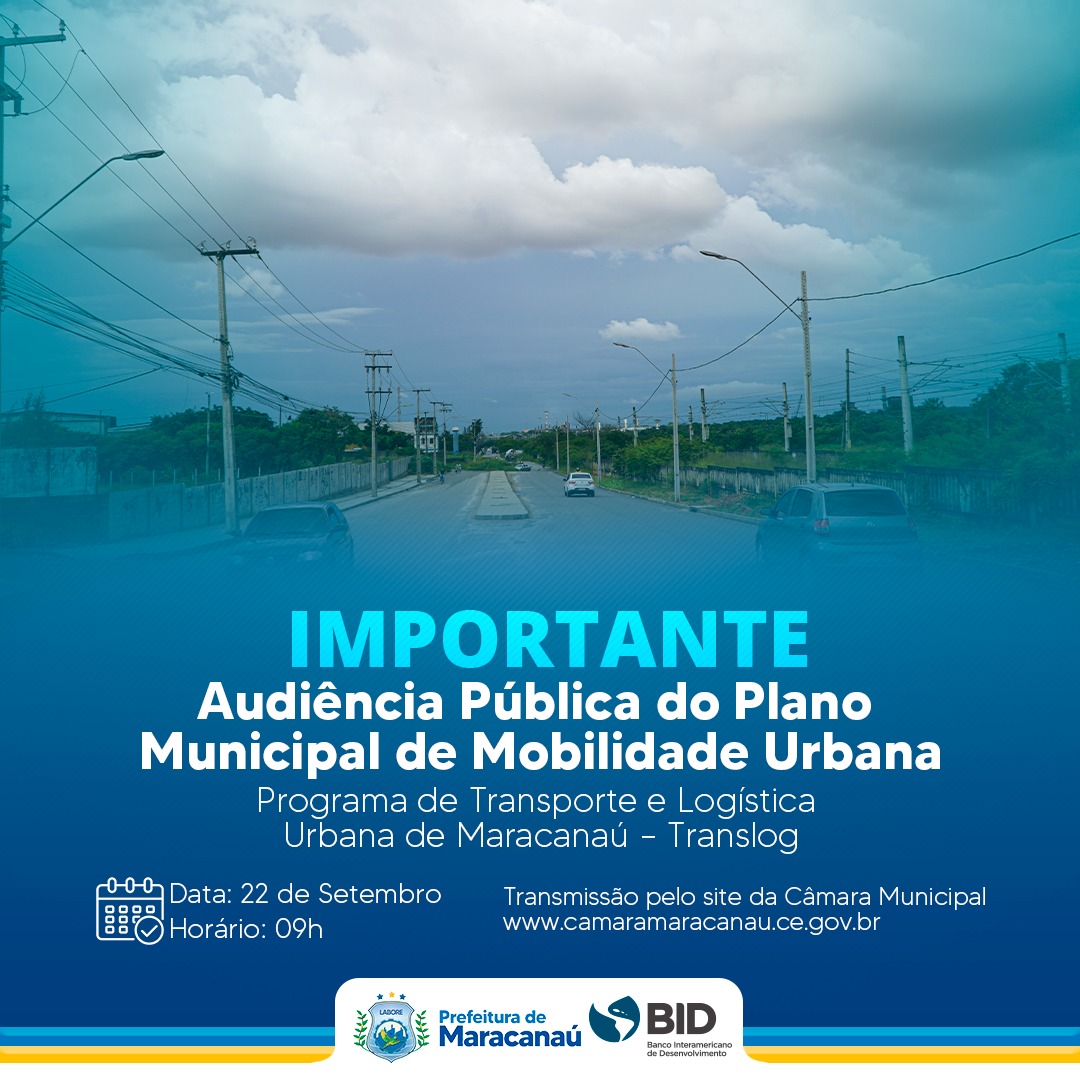 Read more about the article Prefeitura realiza Audiência Pública para apresentar resultados da Consulta Pública sobre o Plano Municipal de Mobilidade Urbana