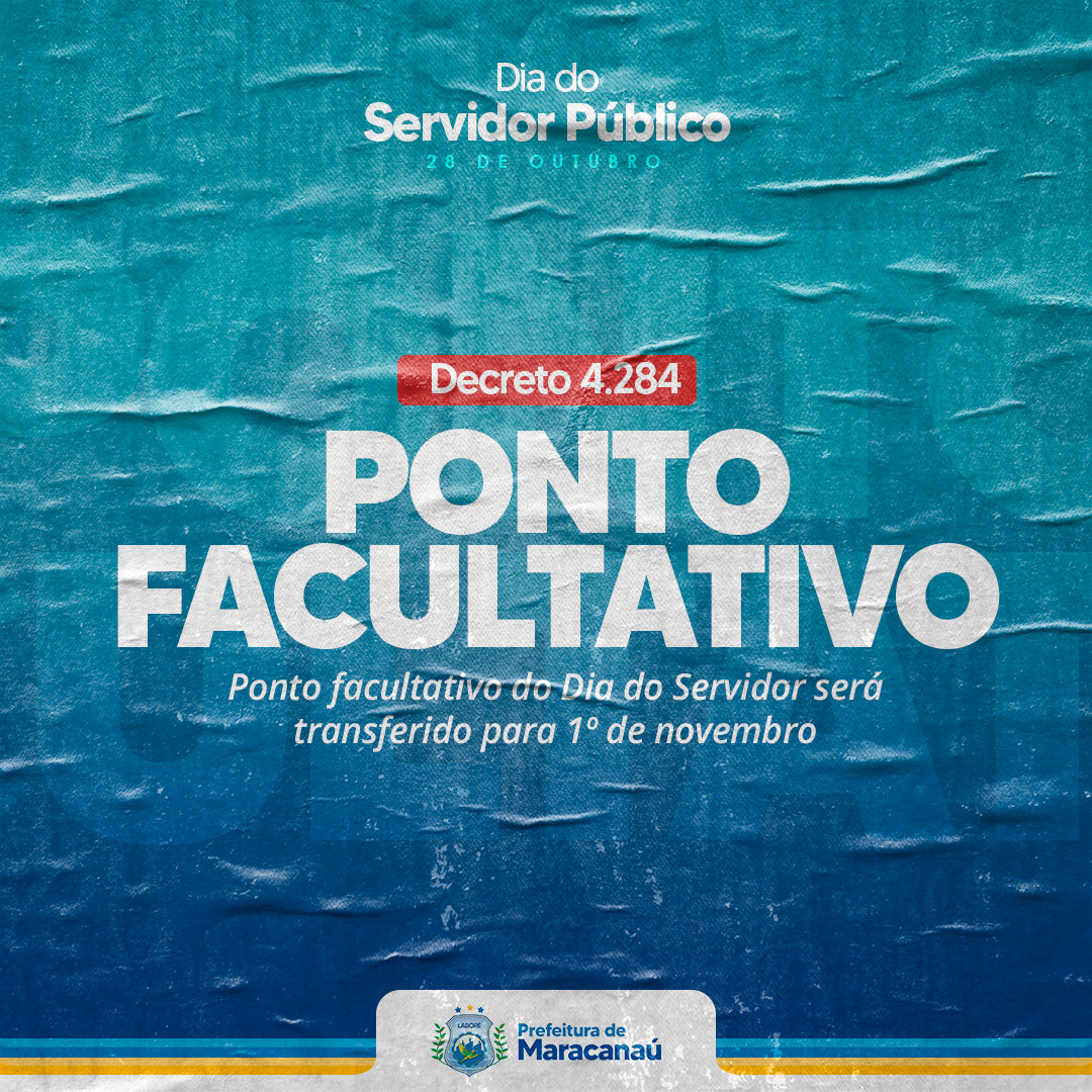 Leia mais sobre o artigo Ponto facultativo do Dia do Servidor será transferido para 1º de novembro