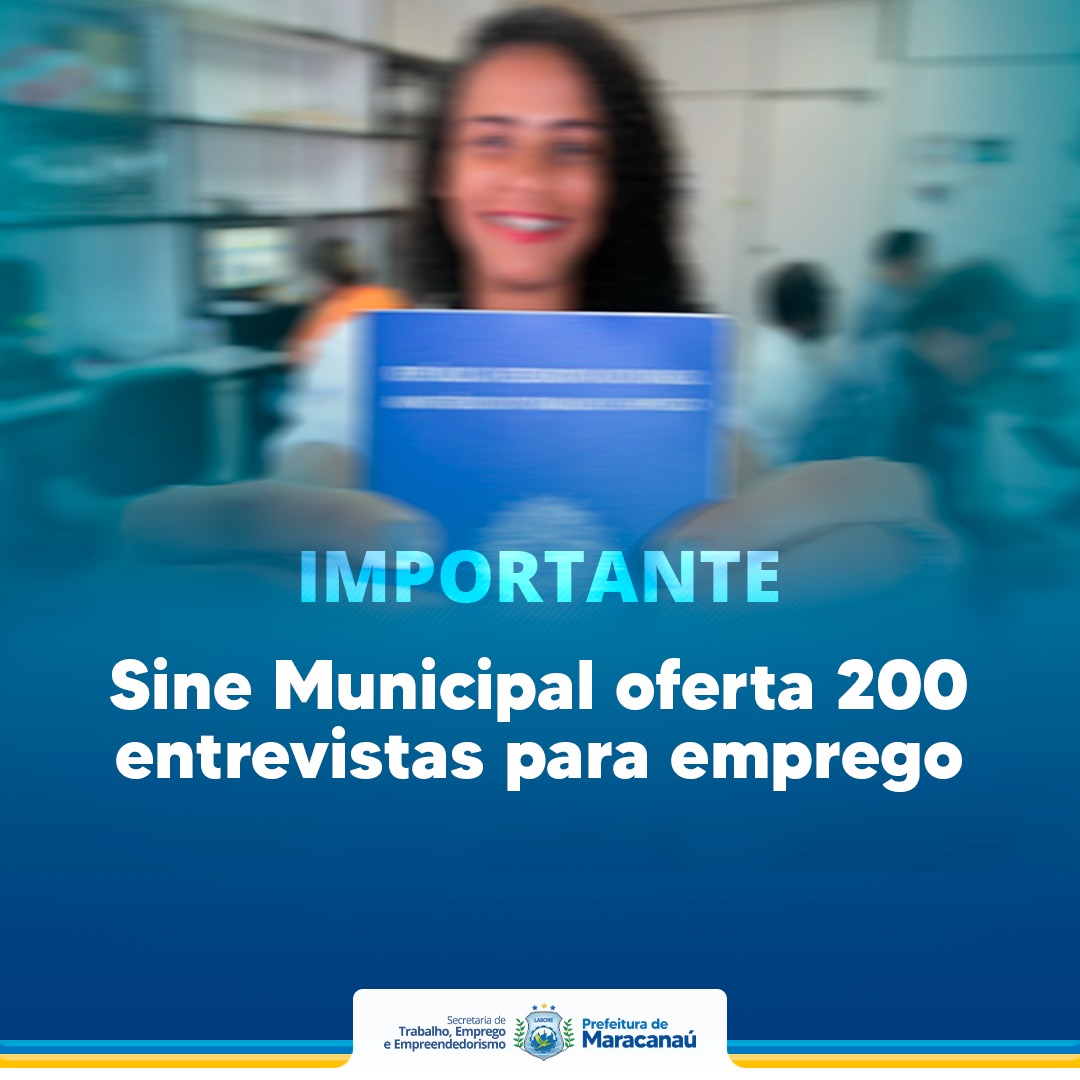 Leia mais sobre o artigo Sine Municipal disponibiliza 200 entrevistas de emprego