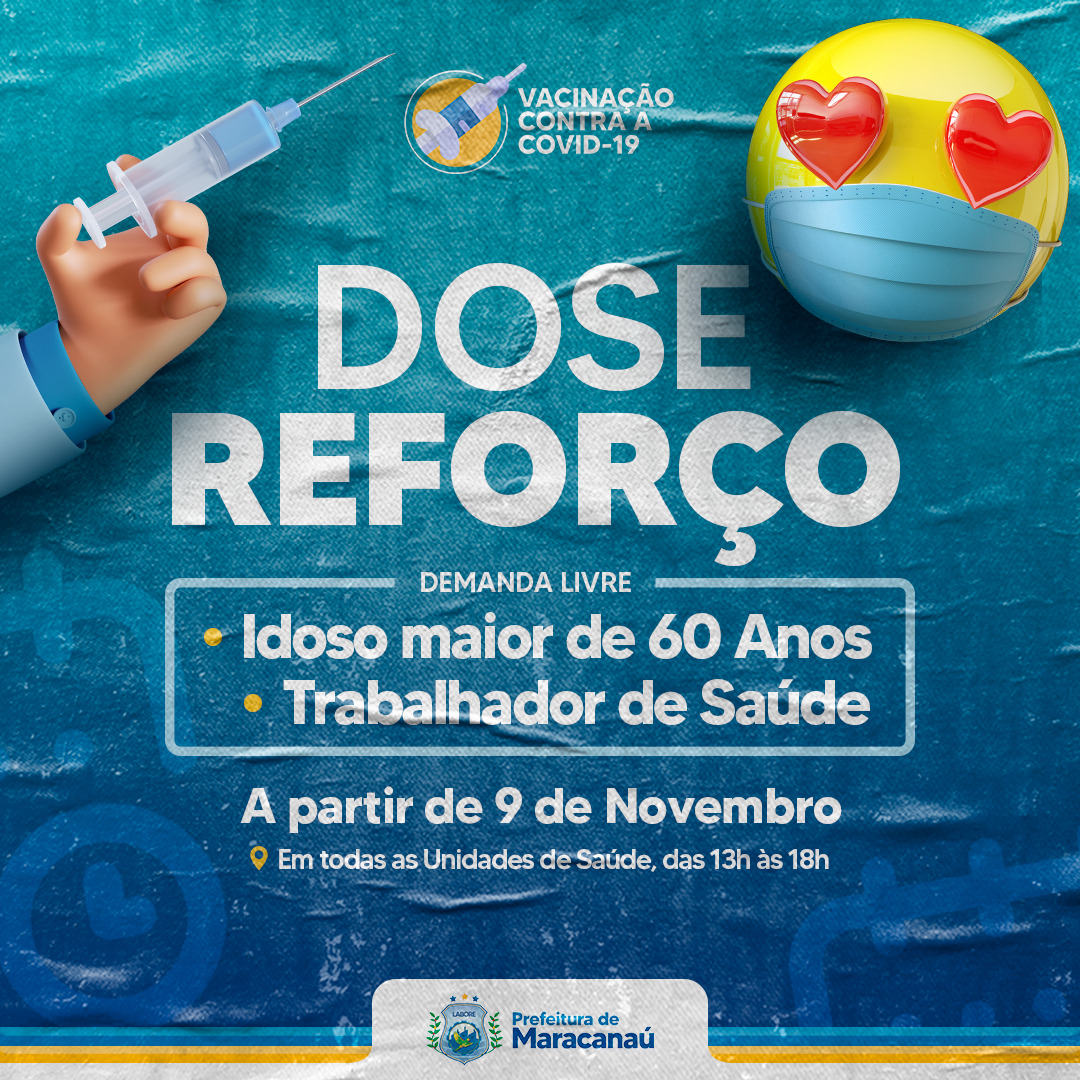 Leia mais sobre o artigo Maracanaú aplica dose de reforço contra a Covid-19 em idosos acima de 60 anos e Trabalhadores de Saúde