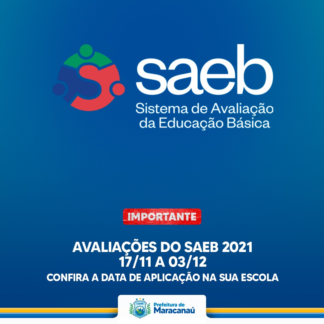 Read more about the article Estudantes das turmas de 5º e 9º ano realizarão Avaliações do Saeb 2021