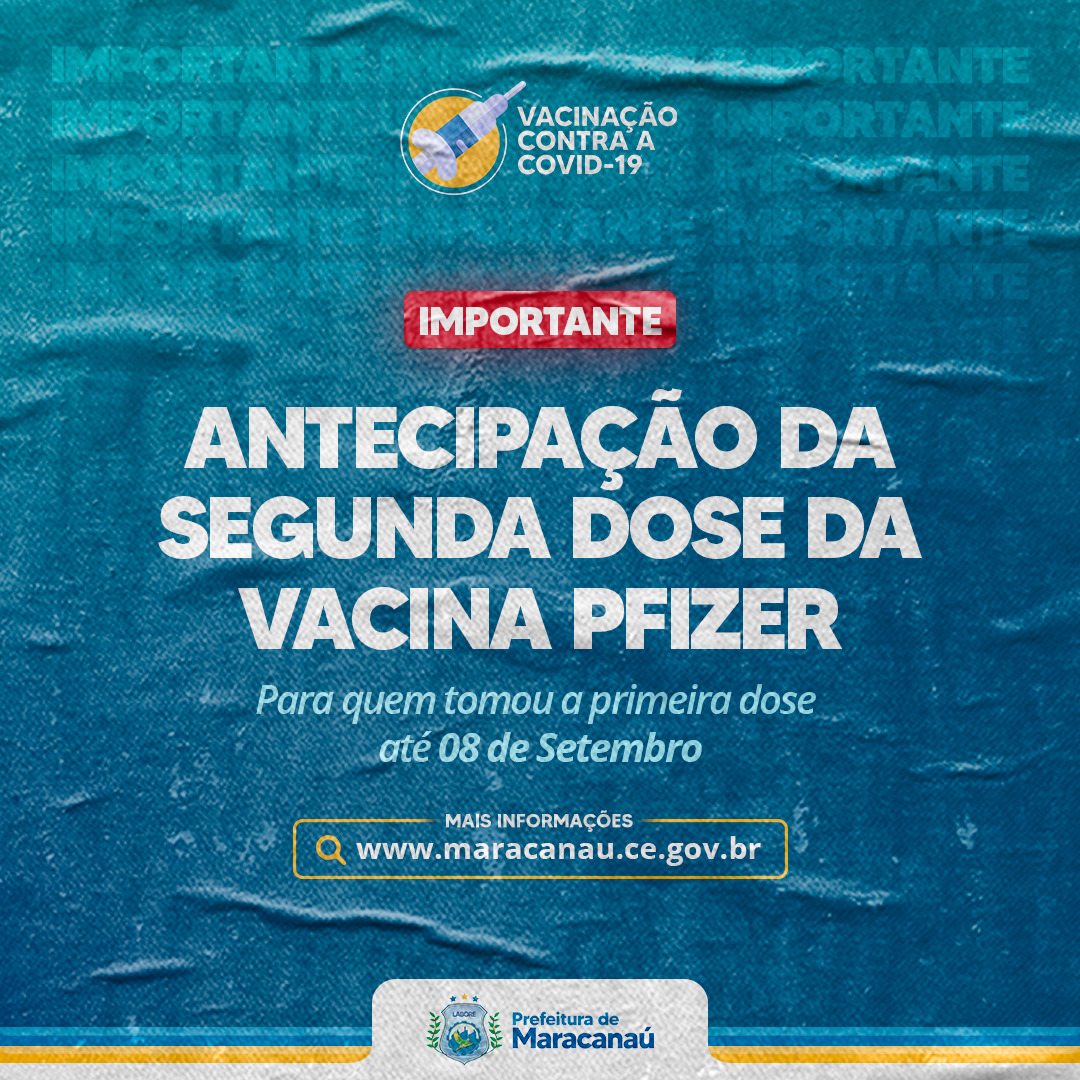 Read more about the article Maracanaú realiza antecipação da D2 da Pfizer para quem tomou D1 até 08 de setembro