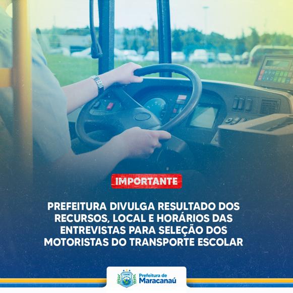 Leia mais sobre o artigo Prefeitura divulga resultado dos recursos, local e horários das entrevistas para seleção dos motoristas do transporte escolar