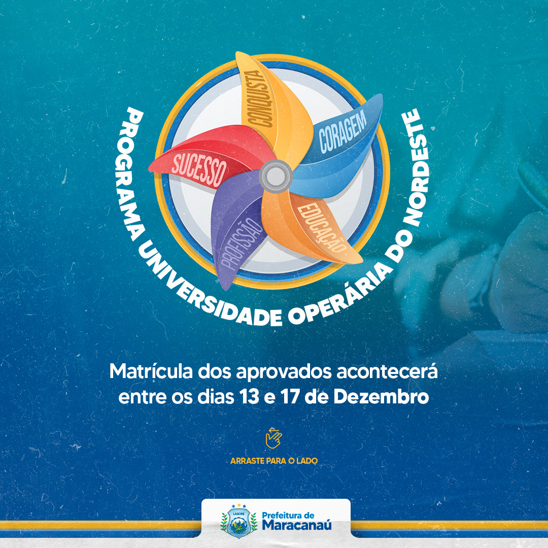 No momento, você está visualizando Matrícula dos aprovados para o Programa Universidade Operária do Nordeste acontecerá entre os dias 13 a 17 de dezembro