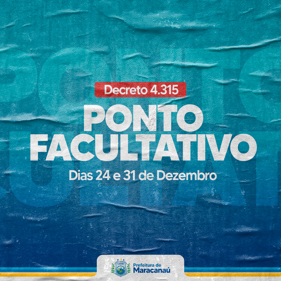 Leia mais sobre o artigo Prefeito decreta ponto facultativo nos próximos dias 24 e 31 de dezembro