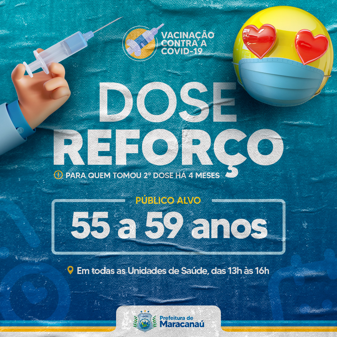 No momento, você está visualizando Maracanaú segue com vacinação de dose reforço; público-alvo acima de 55 anos