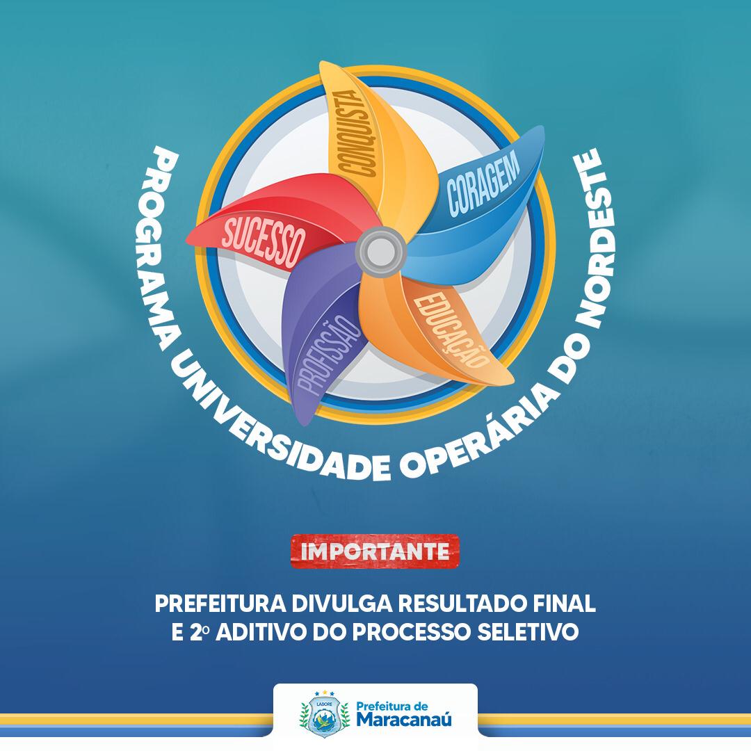 Read more about the article Prefeitura divulga resultado final e 2º aditivo do processo seletivo para o Programa Universidade Operária do Nordeste
