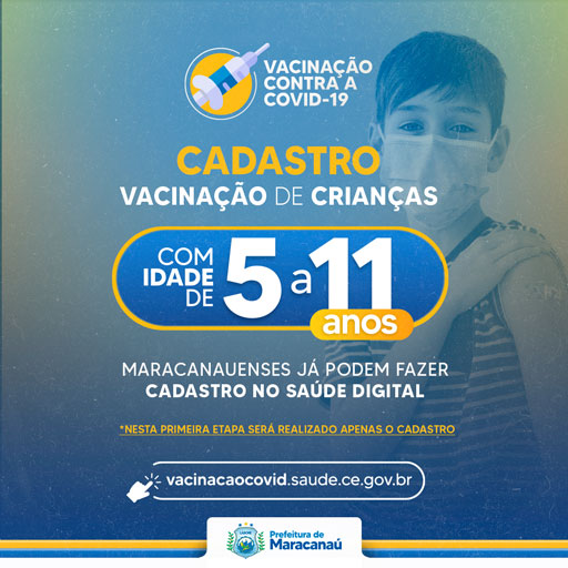 Você está visualizando atualmente Covid-19: Aberto cadastro no Saúde Digital para crianças de 5 a 11 anos