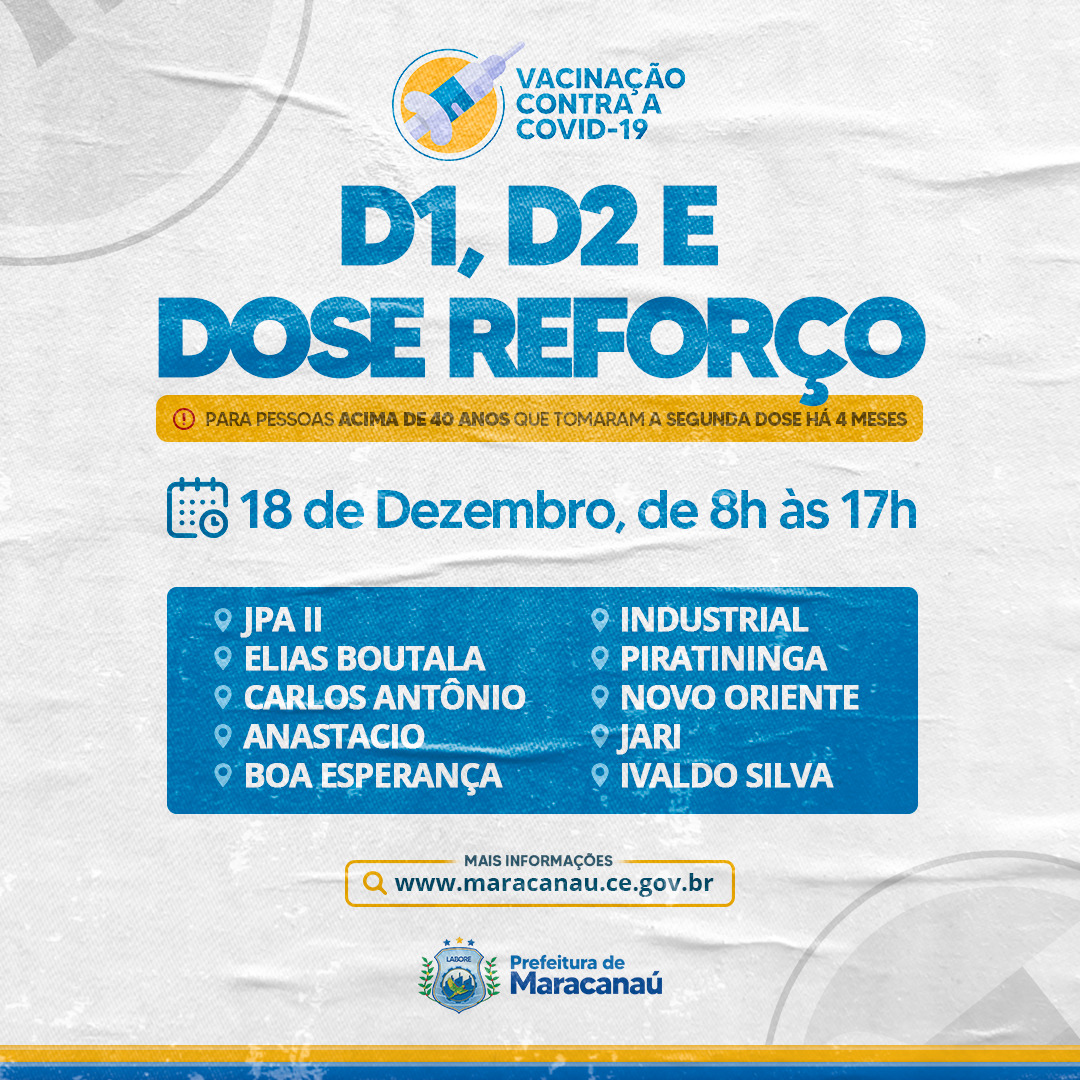 No momento, você está visualizando Covid-19: Saúde realiza campanha de vacinação neste sábado, 18/12