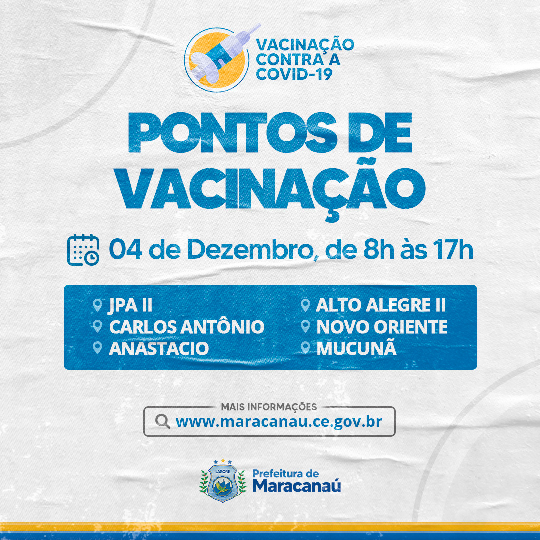 You are currently viewing Covid-19: Saúde promove campanha de vacinação neste sábado (04)