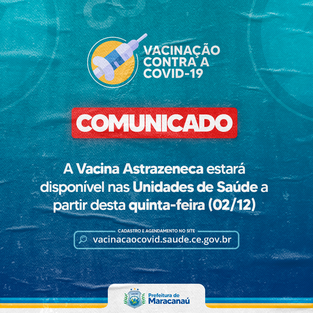 Read more about the article 2ª dose da Astrazeneca estará disponível a partir de hoje (02)
