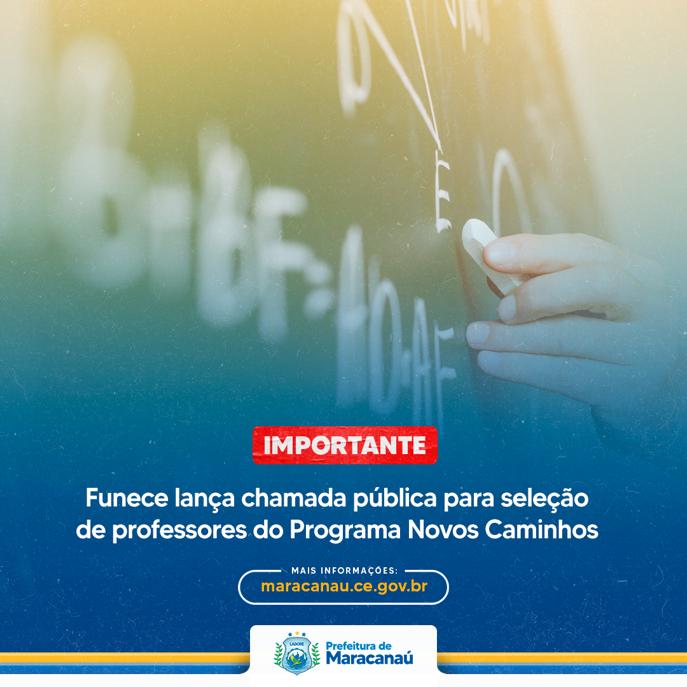 Leia mais sobre o artigo Funece lança chamada pública para seleção de professores do Programa Novos Caminhos