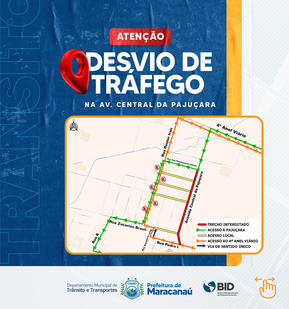 Read more about the article Prefeitura realiza desvio de tráfego na Avenida Central da Pajuçara
