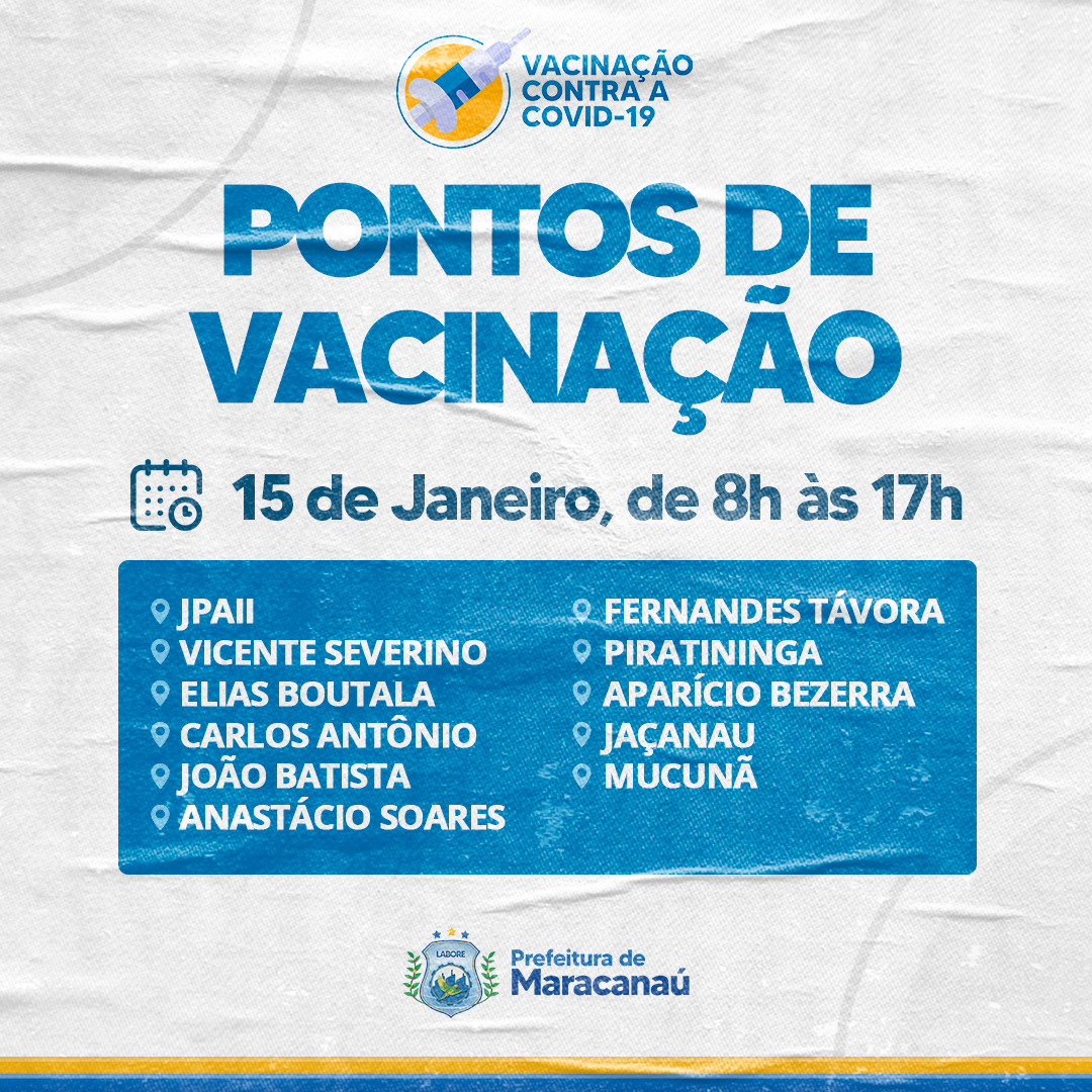No momento, você está visualizando Maracanauenses podem se vacinar contra Covid-19 neste sábado (15/01)